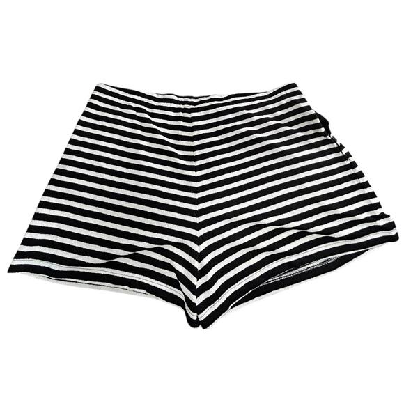 H&M Jersey Shorts Women's Sz XXL Black White Striped Pockets Stretch 3" Inseam - Picture 7 of 7